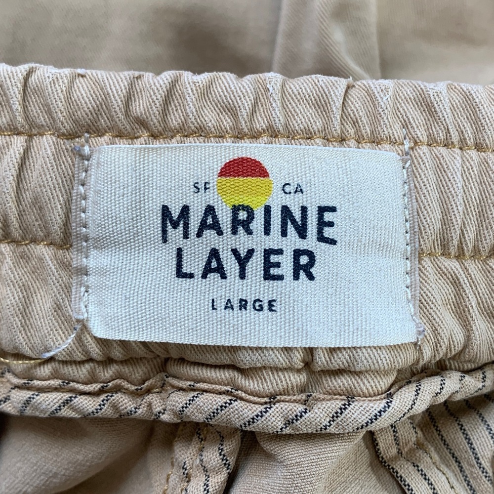 Marine Layer Saturday Chino Jogger Mens Large Tan Athletic Fit Stretch Casual - Picture 5 of 12